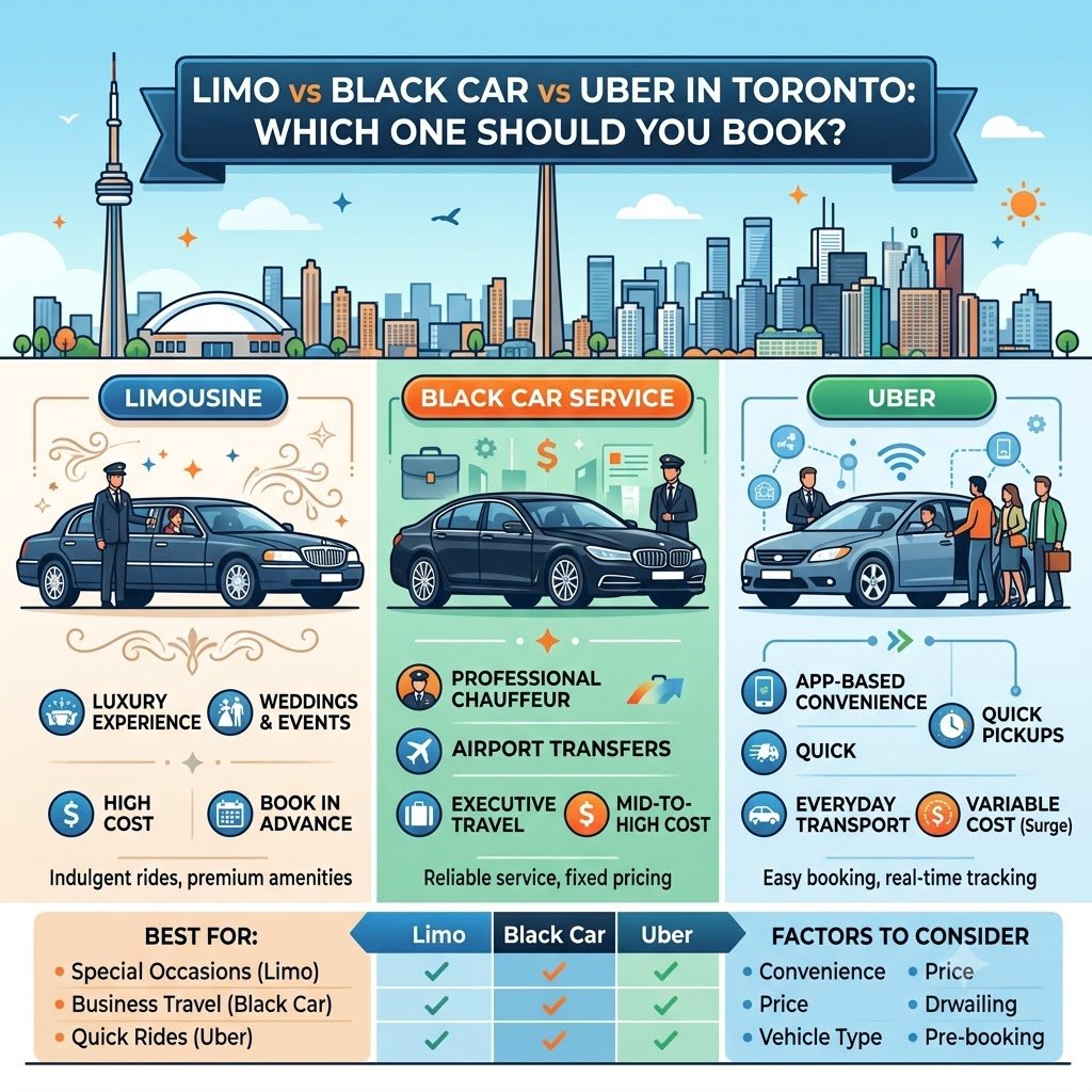 Limo vs Black Car vs Uber in Toronto
